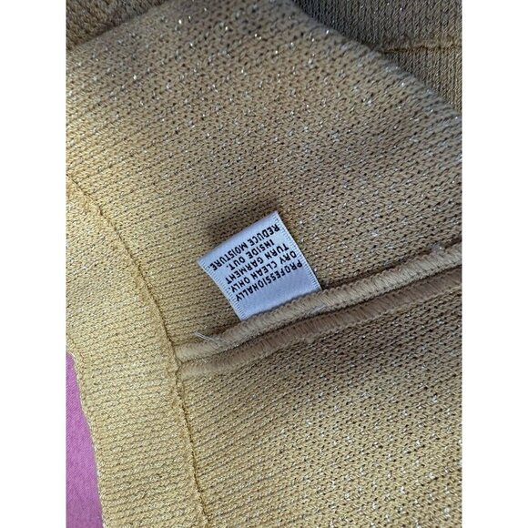 St. John Evening 3 Piece Suit Set gold Knit Jacket Sz 8 Top Sz 6, &Skirt Sz 8 - Picture 9 of 15